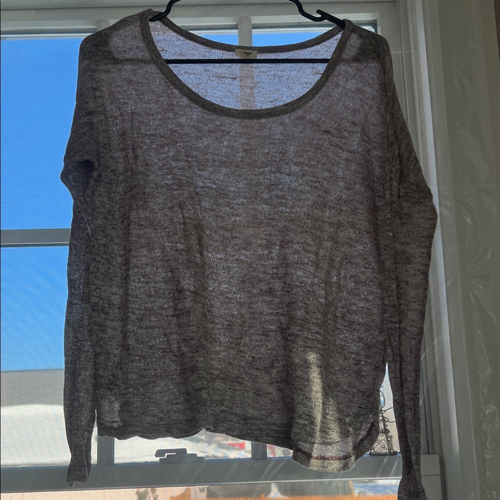 Garage Heathered Gray Long Sleeve Top